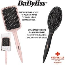 Image of BABYLISS TWIN PACK HAIR BRUSHES - SMOOTH STYLE REVIVE/SHINE - BRAND NEW STOCK