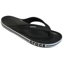 Image of Crocs Flip Flops Men Sandals Black-White Water Friendly Lightweight SZ/ M-8 W-10