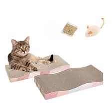 Image of Cat Scratching Board (2 Pack) Cat Scratcher Pet Toy Cardboard Scratch Pad Mat