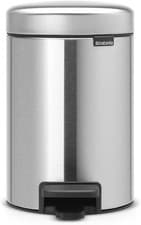 Image of 3L Brabantia NewIcon Pedal Bin Plastic Inner Bucket Matt Steel Fingerprint Proof