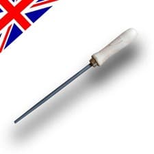 Image of 6" 150mm Round File Bastard Cut Engineers File (Wooden Handle fitted)