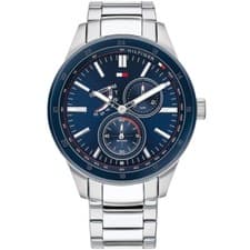 Image of NEW TOMMY HILFIGER MENS WATCH TH1791640 STAINLESS STEEL SILVER STRAP & BLUE DIAL