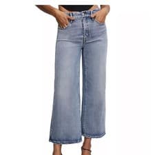 Image of Good American Good Waist Palazzo Crop Jeans Indigo861 Plus Size 18 NWT GWPC220T