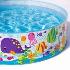 Image of 3ft Kids Inflatable Paddling Pool - Cute Sea Creatures Whale Toddler Summer Pool