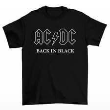 Image of AC/DC Back in Black T-shirt ACDC Mens Shirt