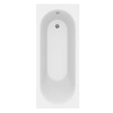 Image of Modern Bathroom Single & Double Ended Straight Bath Gloss White Acrylic Bathtub