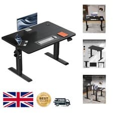 Image of 100x60cm Height Adjustable Standing Desk - Ergonomic Office Gateway in Black