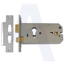 Image of Union L2049 Horizontal Euro Cylinder(Yale Style) Sashcase 152mm Satin Chrome