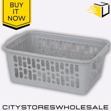 Image of Wham Single Medium Handy Basket Cool Grey Storage Organizer 29.5x19.5x10.5cm