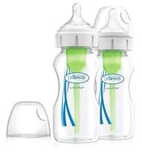 Image of Dr Brown's Options+ Anti-Colic Baby Bottles 270ml 2 Pack. Level 1 Teats