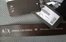 Image of Armani Exchange belt check AX metal Logo - Made in Italy, authenticity CERTILOGO