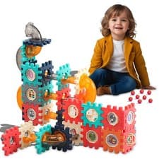 Image of Kid 98PC Balls Marble Run Race Construction Building Blocks Spiral Track DIY Toy