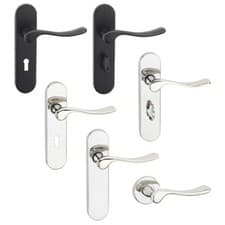 Image of Berkshire Round Rose Metal Lever Latch Door Handle Set Internal & External Use