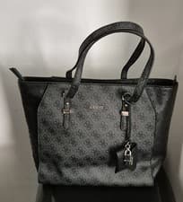 Image of Guess Tote/Handbag. Black And Grey Ladies Stylish Guess handbag.