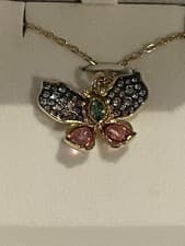 Image of Swarovski Multicolored Butterfly Necklace. RRP £149 