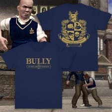 Image of Bully PS2 PSP video game boot Tee Unisex Short Sleeve Shirt (2-sided) S-5XL
