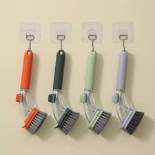 Image of with Soap Dispenser Automatic Liquid Dishwashing Brush Kitchen Use