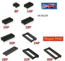 Image of DIP IC Sockets 8,14,16,18,20,24,28,32,40 PIN UK SELLER VAT INVOICE