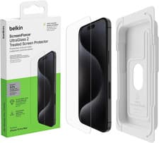 Image of Belkin Screenforce Ultraglass 2 Treated Iphone 15 Pro Max Screen Protector, Scra