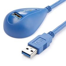 Image of StarTech Cable 1.5m USB A to USB A 3.2 Gen 1 5Gbps Blue USB3SEXT5DSK