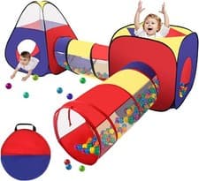 Image of Portable 4 in 1 Childrens Kids Baby Play Tent Tunnel Ball Pit Playhouse Pop Up