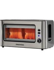 Image of Daewoo Vision Glass Toaster 2 Slice Long Slot Stainless Steel 1000W