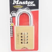 Image of Master Lock 651D Brass 4-Digit Combination Padlock 50mm Hardened Steel Shackle