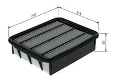 Image of BOSCH F026400740 Air Filter 270mm Length Insert Fits Toyota Land Cruiser Prado