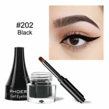 Image of PHOERA GEL EYELINER + BRUSH LONG LASTING WATERPROOF SMUDGE PROOF 24H MAKEUP  UK