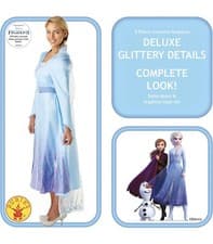 Image of Rubie's Official Disney Frozen 2, Elsa Deluxe Ladies Dress, Adults(X-Small Only)
