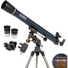 Image of Celestron AstroMaster 90EQ 90mm f/11 Refractor Stargazing Telescope #21064 (UK)
