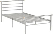 Image of Single Bed Frame 3ft Orion Childrens Silver Metal Bedroom Kids Furniture
