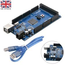 Image of For Arduino Mega 2560 R3 ATMega2560-16AU CH340G Compatible Board with USB Cable