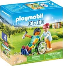 Image of Playmobil 70193 City Life Hospital Patient in Wheelchair, for Children Ages 4