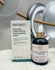 Image of NEW 50ml Biossance Squalane Copper Peptide Rapid Plumping Face Serum Anti-Ageing