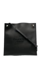 Image of Valentino Garavani Rockstud Shoulder Bag Crossbody Black Leather - Brand New