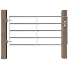 Image of 5 Bar Field Gate Steel (95-170)x90 cm Silver