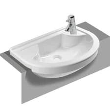 Image of Vitra S50 Right Hand Compact 1 Tap-Hole Semi Recessed Basin / 5597N003-0881