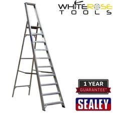 Image of Sealey Step Ladder 10-Tread Industrial BS 2037/1 Aluminium Non-Slip Safety