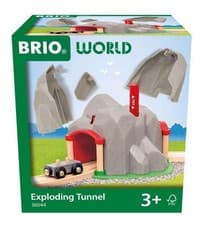 Image of BRIO World Exploding Train Track Tunnel, Wooden Railway Accessories and Adds On,