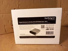 Image of StarTech Black Aluminum 5.25in Rugged SATA Hard Drive Mobile Rack Drawer