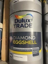 Image of Dulux Trade Diamond Eggshell Paint, 5L - Pure Brilliant White