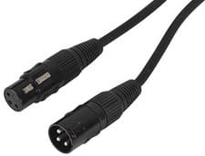 Image of Microphone Leads Balanced XLR Male to Female 3 pin with Black Connectors
