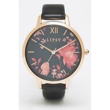 Image of New Ladies Lipsy London Rose Gold Flower Dial Watch Crystal Crown LP871 Rp £50