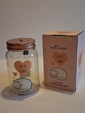 Image of Sasse & Belle Cutie Cat Glass Money Jar Treat Fund