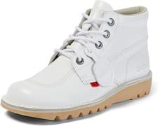 Image of Kickers Unisex Kick Hi Classic Ankle Boots | Extra Comfortable White EU 36 UK 3