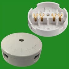 Image of 20A Junction Box 4 Terminals White Electrical Connection Fitting Selective Entry