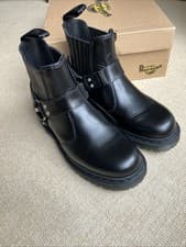 Image of Women’s Dr Martens 2976 Harness Chelsea Boots Black Leather Uk 6