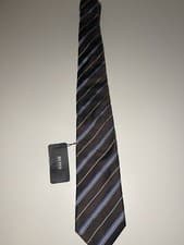 Image of New With Tags Hugo Boss Silk Tie Brown Stripe