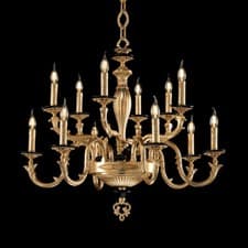 Image of Luxury Brass Leaf Gold Classic Chandelier 12 Lights CIC-382